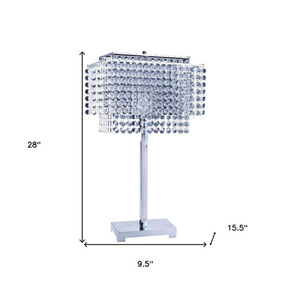 Bling Glam Faux Crystal Rectangular Table Lamp HomeRoots