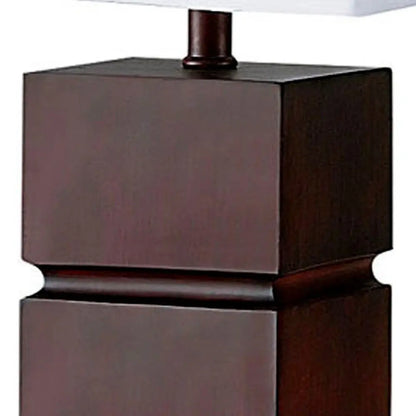 27" Brown Bedside Table Lamp With White Shade HomeRoots