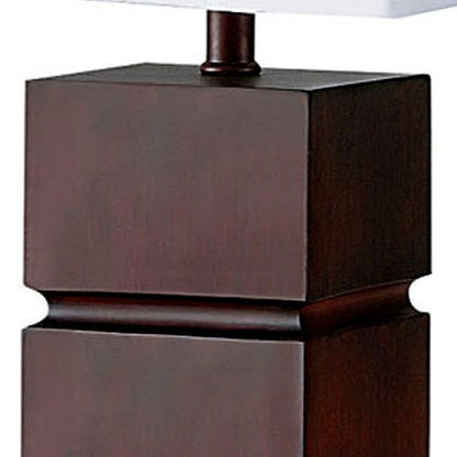 27" Brown Bedside Table Lamp With White Shade HomeRoots
