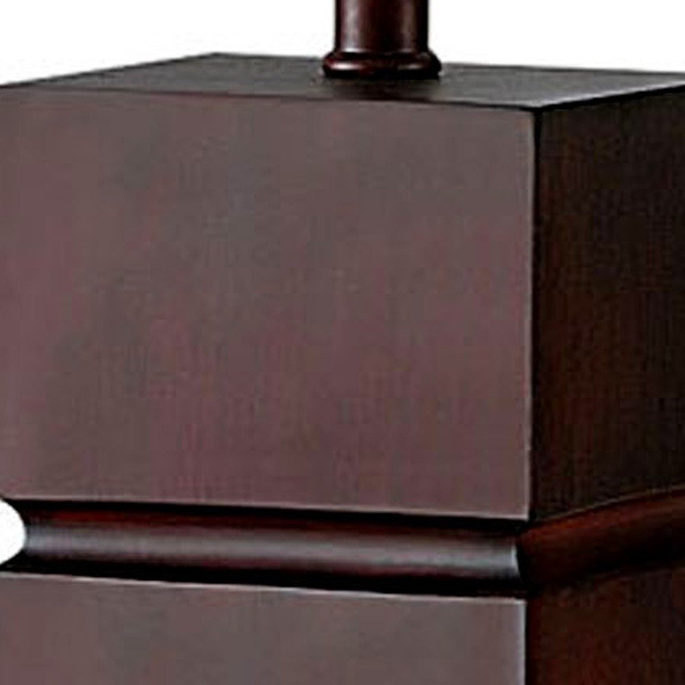 27" Brown Bedside Table Lamp With White Shade — view 4