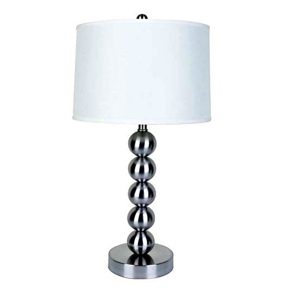 Silver Bauble Table Lamp with White Shade HomeRoots