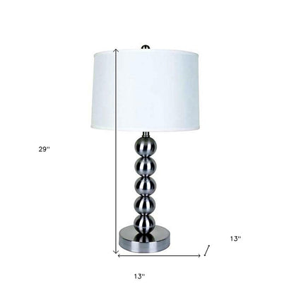 Silver Bauble Table Lamp with White Shade HomeRoots