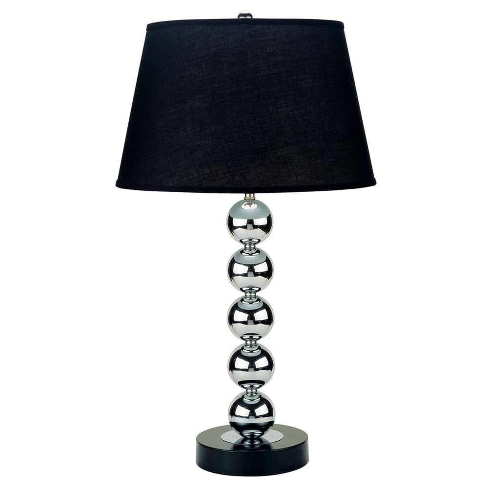 Silver Bauble Table Lamp with Black Shade — view 2