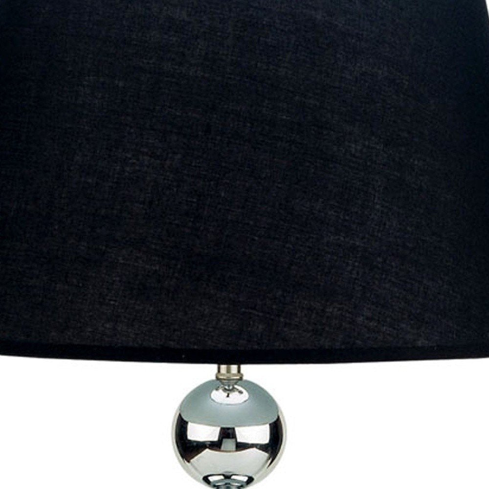 Silver Bauble Table Lamp with Black Shade — view 4