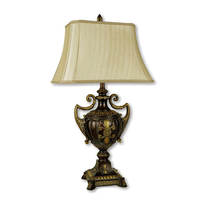 31" Gold Bedside Lamp With Bell Shade