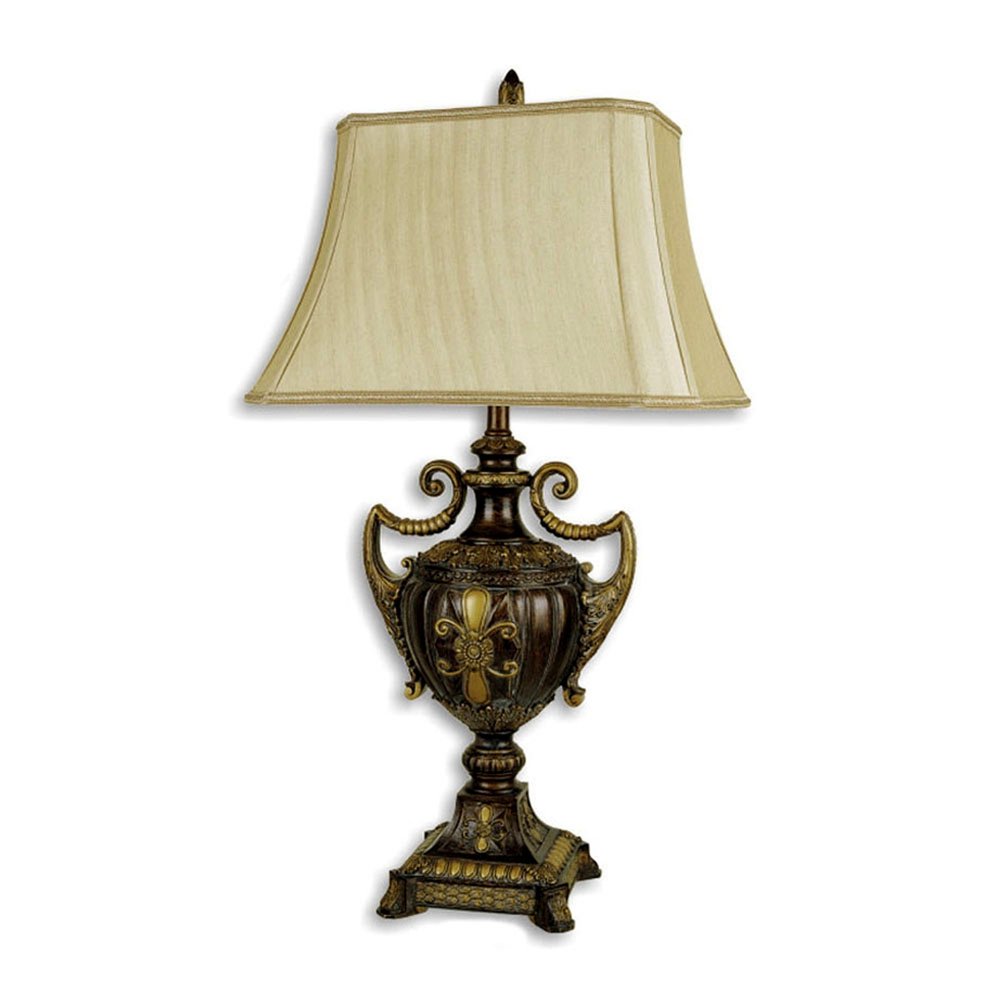 31" Gold Bedside Lamp With Bell Shade — view 2