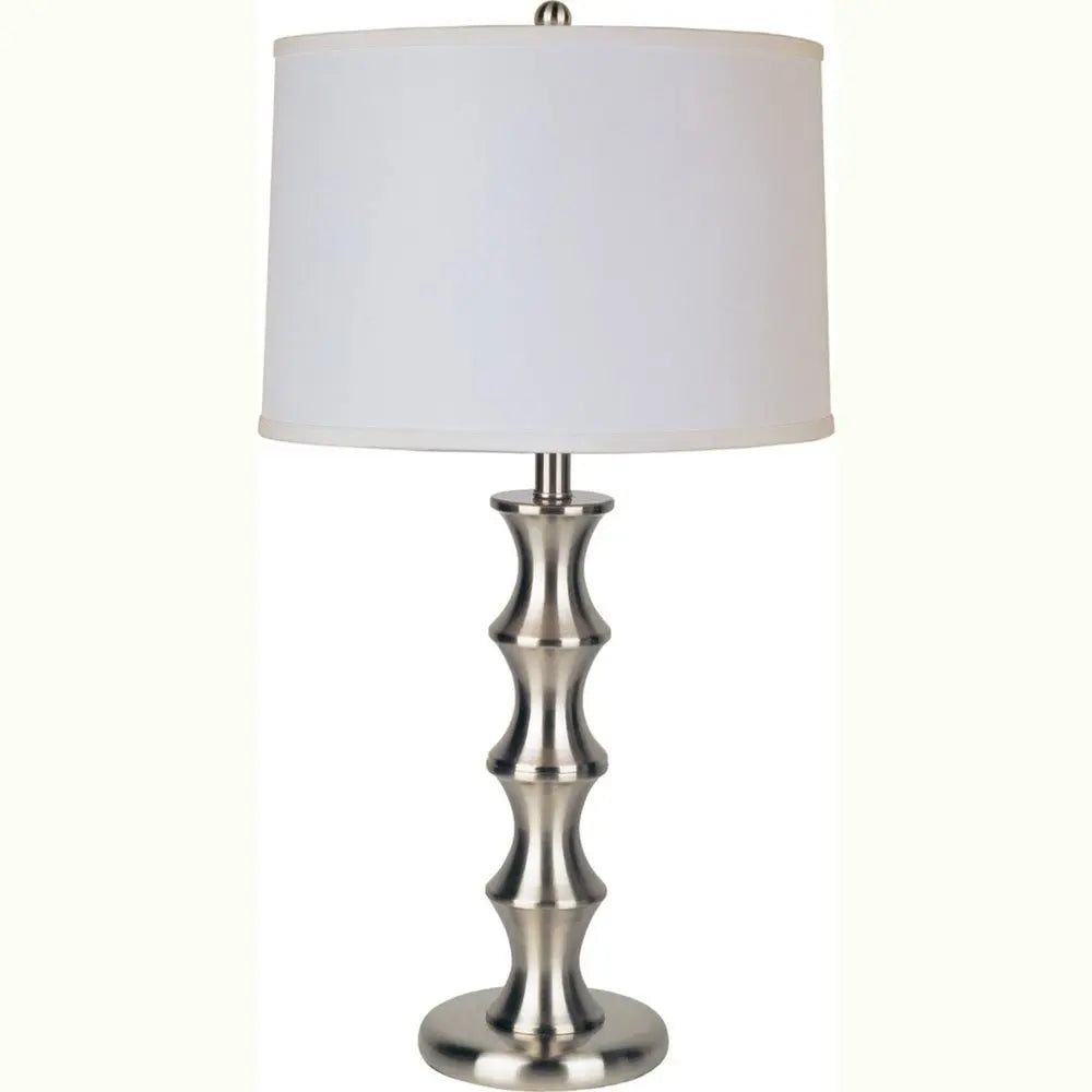 30" Black Solid Wood Bedside Table Lamp With White Shade HomeRoots