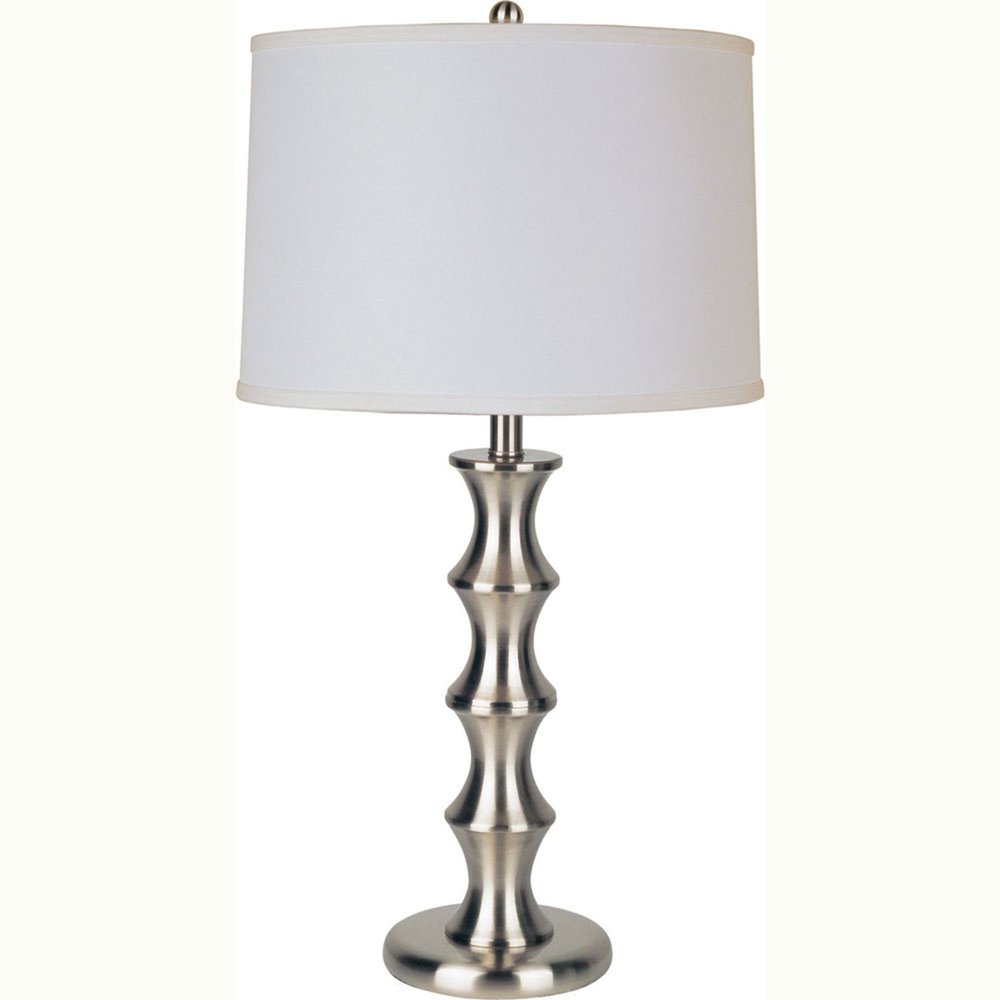 30" Black Solid Wood Bedside Table Lamp With White Shade HomeRoots