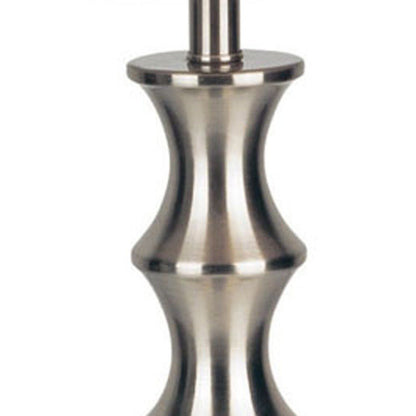 30" Black Solid Wood Bedside Table Lamp With White Shade HomeRoots