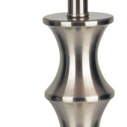 30" Black Solid Wood Bedside Table Lamp With White Shade HomeRoots