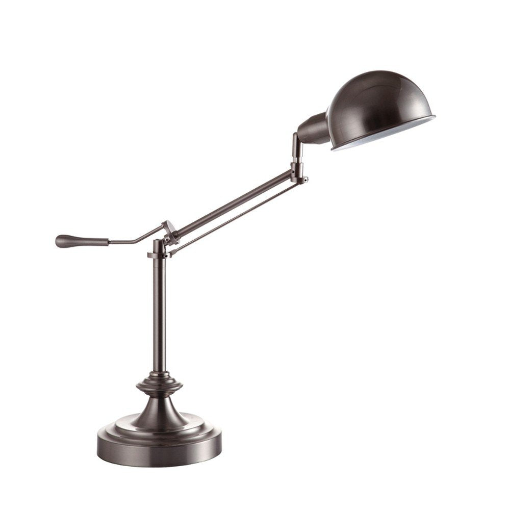 Silver Metal Swing Arm Table Lamp — view 1