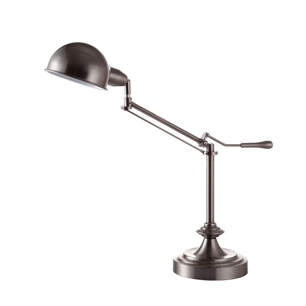 Silver Metal Swing Arm Table Lamp — view 2