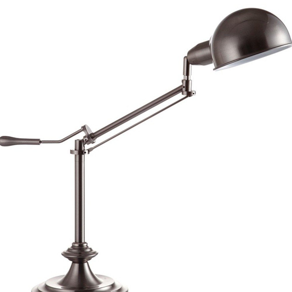 Silver Metal Swing Arm Table Lamp — view 3