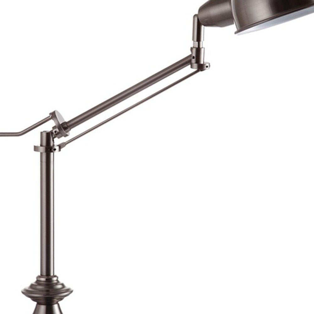 Silver Metal Swing Arm Table Lamp — view 4