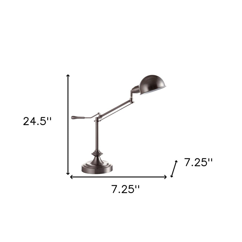 Silver Metal Swing Arm Table Lamp — view 5