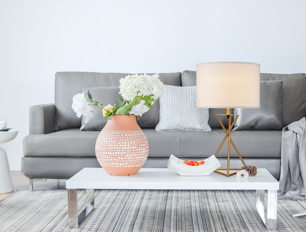 Contemporary Gold Geo Table Lamp with White Shade HomeRoots