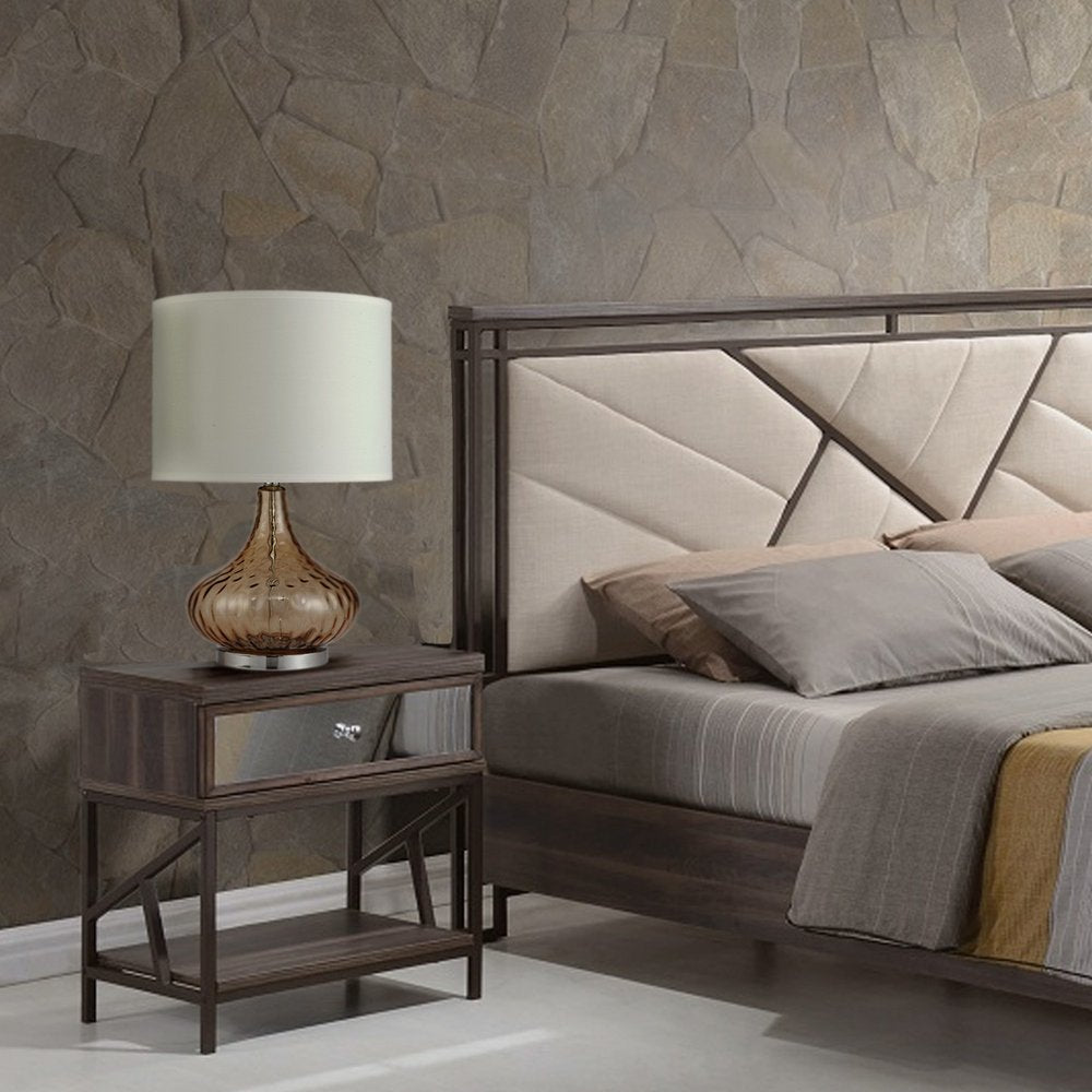 Brown Textured Glass Table Lamp HomeRoots