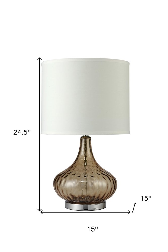 Brown Textured Glass Table Lamp — view 4