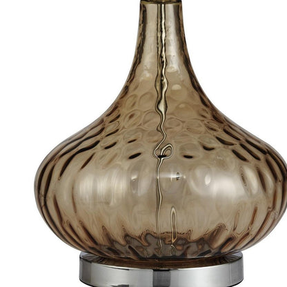 Brown Textured Glass Table Lamp HomeRoots