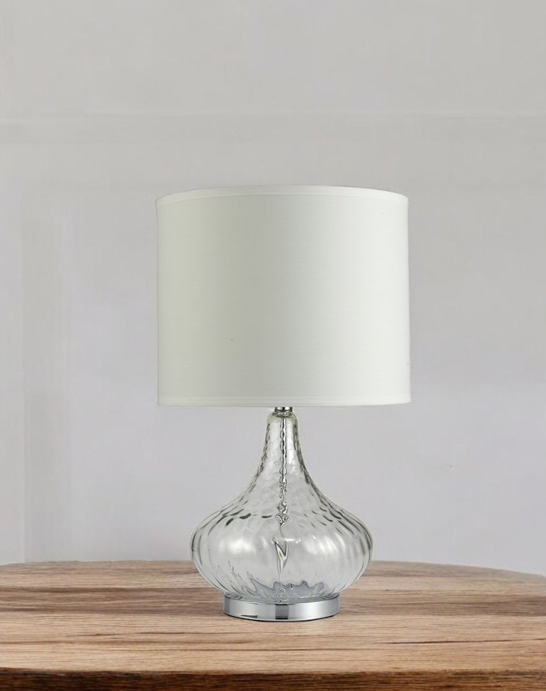 Clear Textured Glass Table Lamp HomeRoots