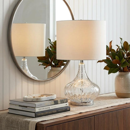 Clear Textured Glass Table Lamp HomeRoots