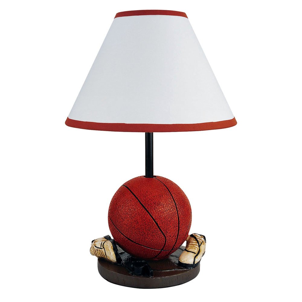 15" Orange Bedside Table Lamp With White Shade — view 1