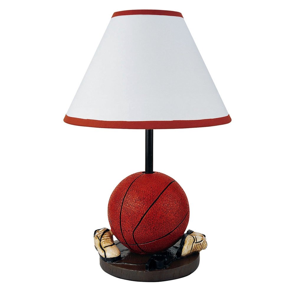 15" Orange Bedside Table Lamp With White Shade — view 2