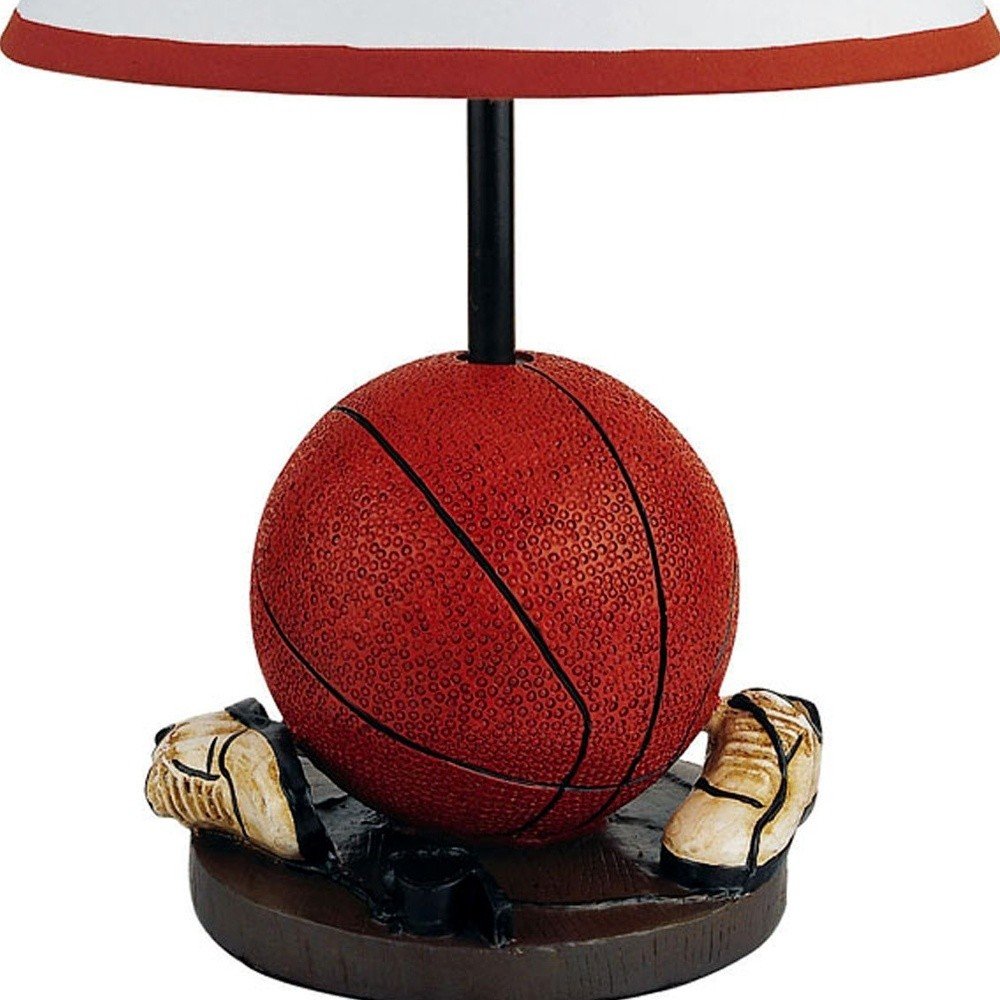 15" Orange Bedside Table Lamp With White Shade HomeRoots