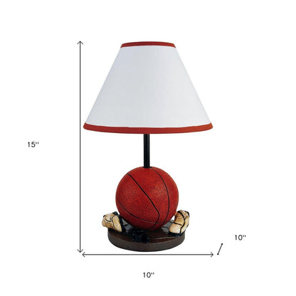 15" Orange Bedside Table Lamp With White Shade HomeRoots