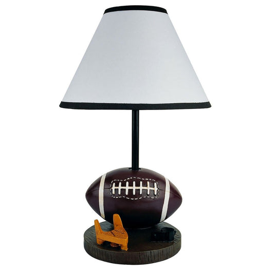 15" Brown Bedside Table Lamp With White Shade HomeRoots