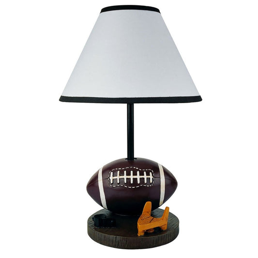 15" Brown Bedside Table Lamp With White Shade HomeRoots