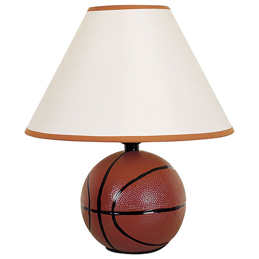 12" Orange Ceramic Bedside Table Lamp With White Shade HomeRoots