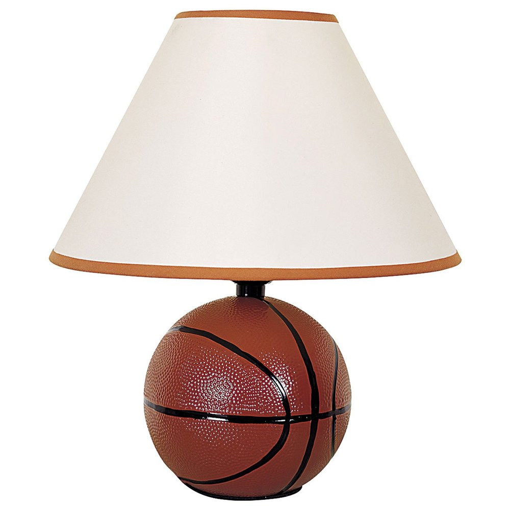 12" Orange Ceramic Bedside Table Lamp With White Shade HomeRoots