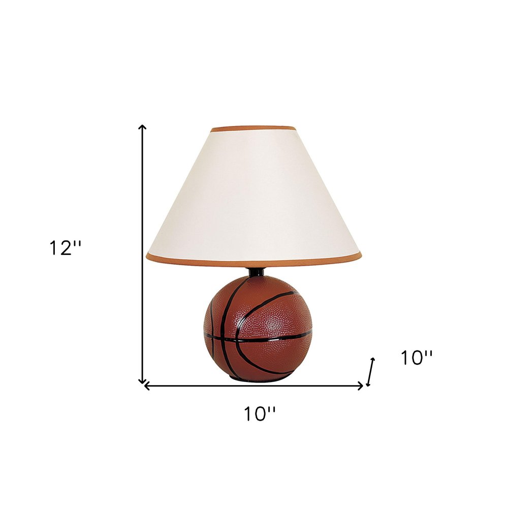 12" Orange Ceramic Bedside Table Lamp With White Shade HomeRoots