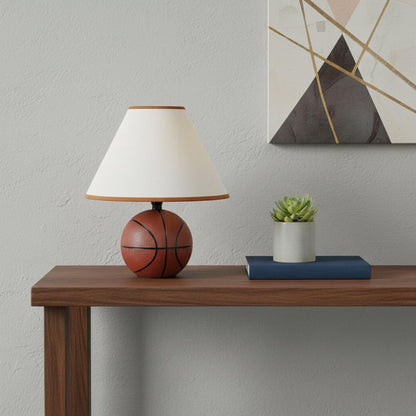 12" Orange Ceramic Bedside Table Lamp With White Shade HomeRoots