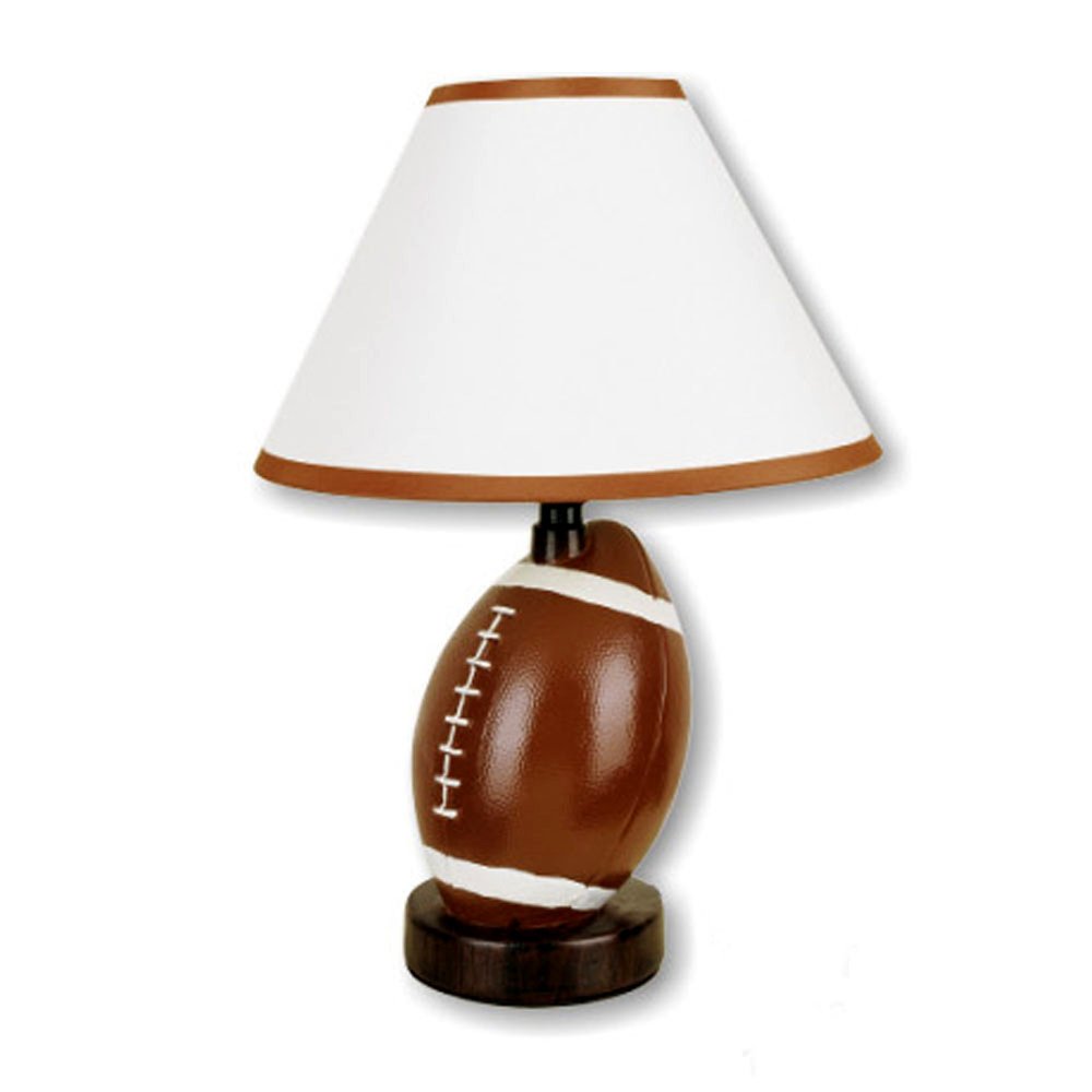 14" Brown Ceramic Novelty Bedside Lamp With Brown And White Empire Shade HomeRoots