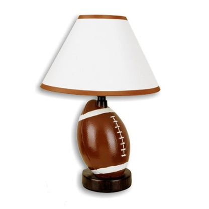 14" Brown Ceramic Novelty Bedside Lamp With Brown And White Empire Shade HomeRoots