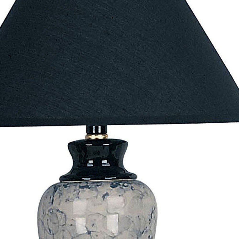 13" Black Ceramic Bedside Table Lamp With Black Shade — view 4