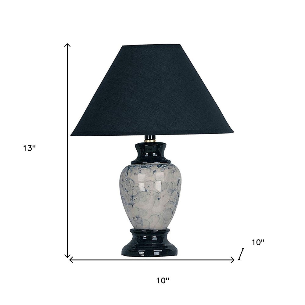 13" Black Ceramic Bedside Table Lamp With Black Shade — view 5