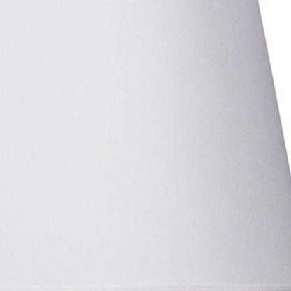 29" Silver Metal Table Lamp With White Classic Empire Shade HomeRoots
