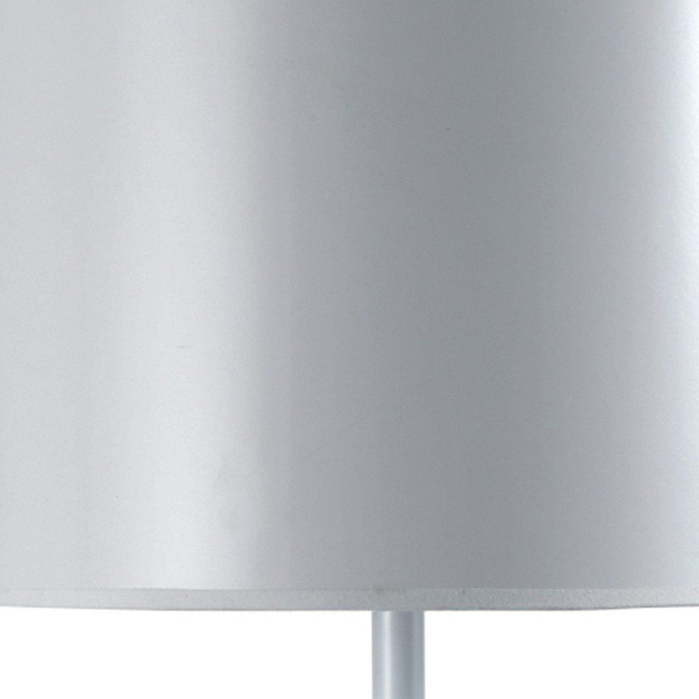 25" White Metal Table Lamp With White Classic Drum Shade — view 4