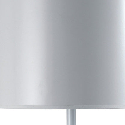 25" White Metal Table Lamp With White Classic Drum Shade HomeRoots