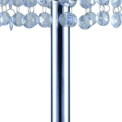 26" Silver Glam Two Tier Chandelier USB Table Lamp HomeRoots