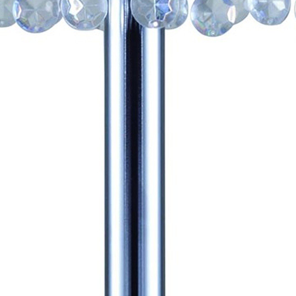 26" Silver Glam Two Tier Chandelier USB Table Lamp — view 5
