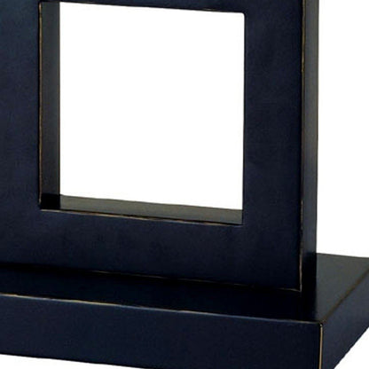 22" Bronze Open Square Table Lamp With White Rectangle Shade HomeRoots
