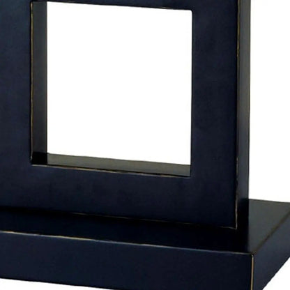 22" Bronze Open Square Table Lamp With White Rectangle Shade HomeRoots