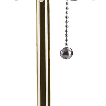 20" Gold Metal Bedside Table Lamp With Clear Drum Shade HomeRoots