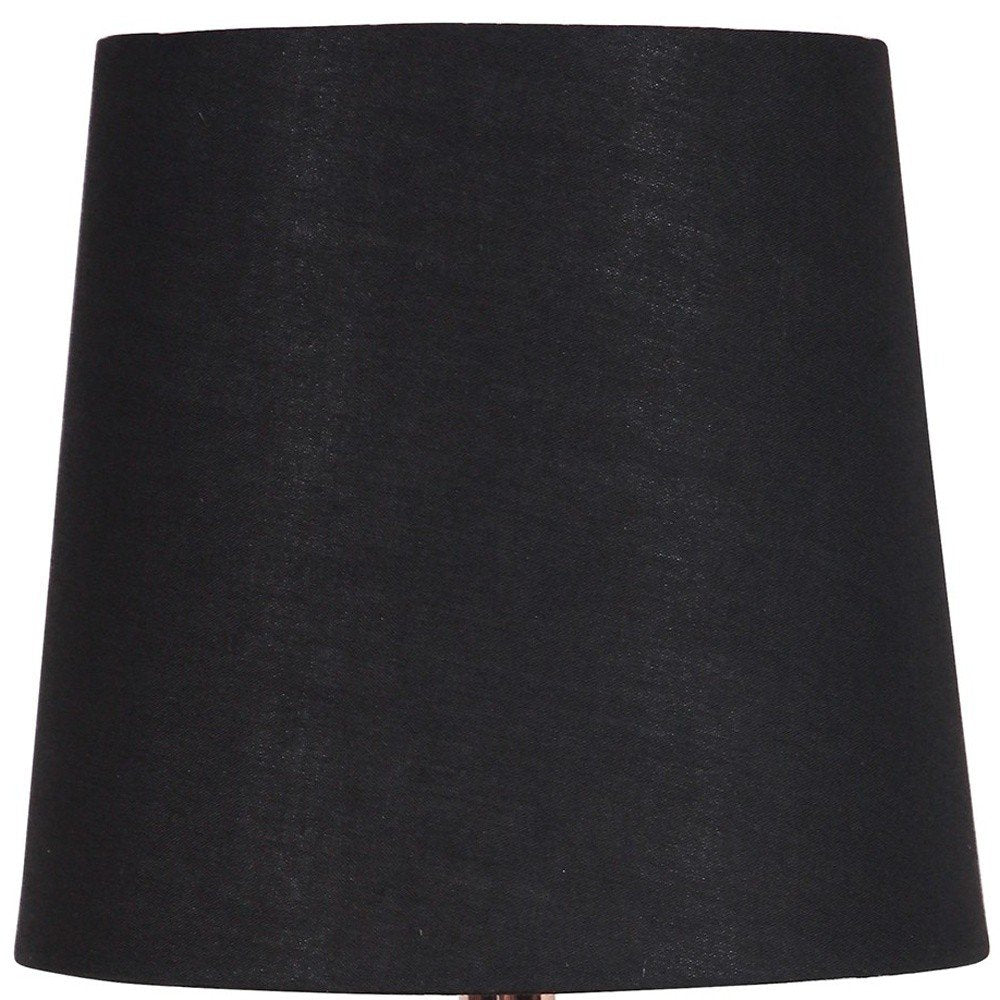 11" Copper Bedside Table Lamp With Black Empire Shade HomeRoots