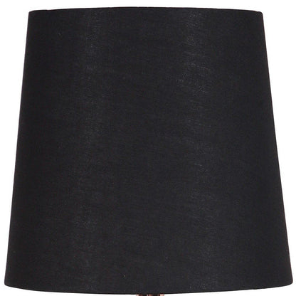 11" Copper Bedside Table Lamp With Black Empire Shade HomeRoots