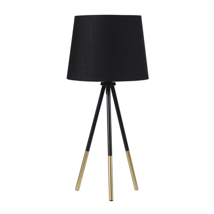 20" Gold Tripod Table Lamp With Black Empire Shade HomeRoots